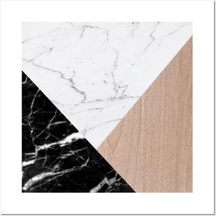 Double marble and wood Posters and Art